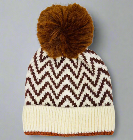 CHEVRON POM HAT