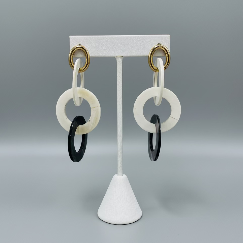 ITALIAN PLATED HORN EARRING