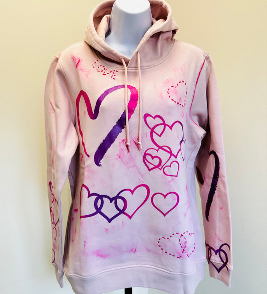 PINK LOVE AND HEARTS HOODIE