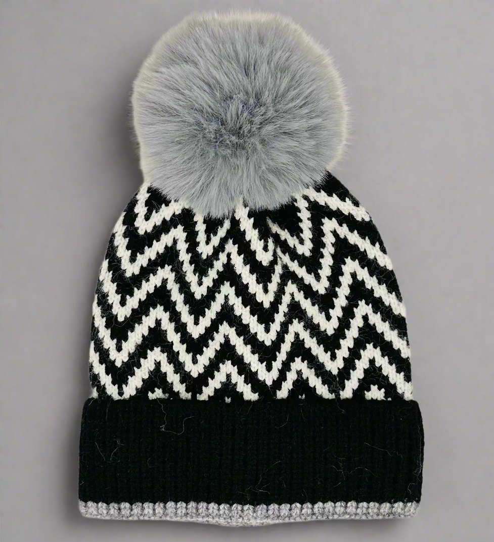 CHEVRON POM HAT