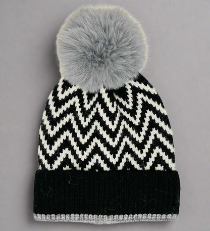 CHEVRON POM HAT