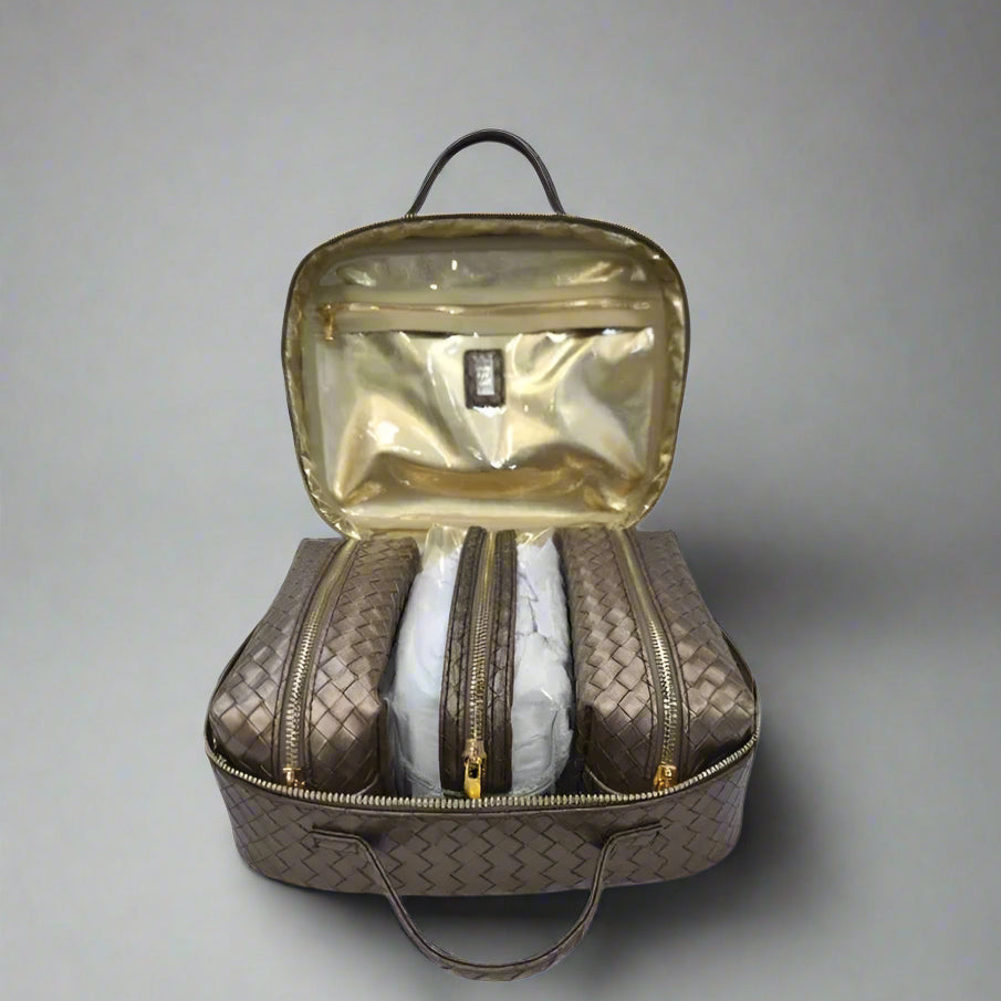 LUXE WOVEN COSMETIC TOILETRY CASE