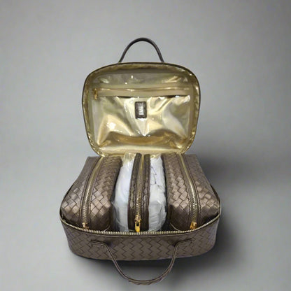 LUXE WOVEN COSMETIC TOILETRY CASE