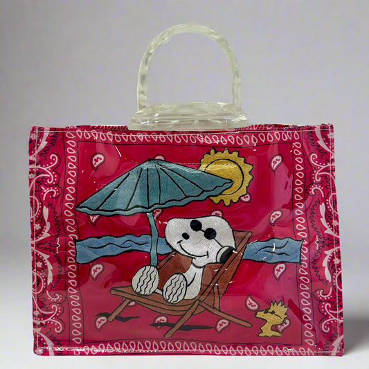 PVC SNOOPY BEACH BAG HOT PINK