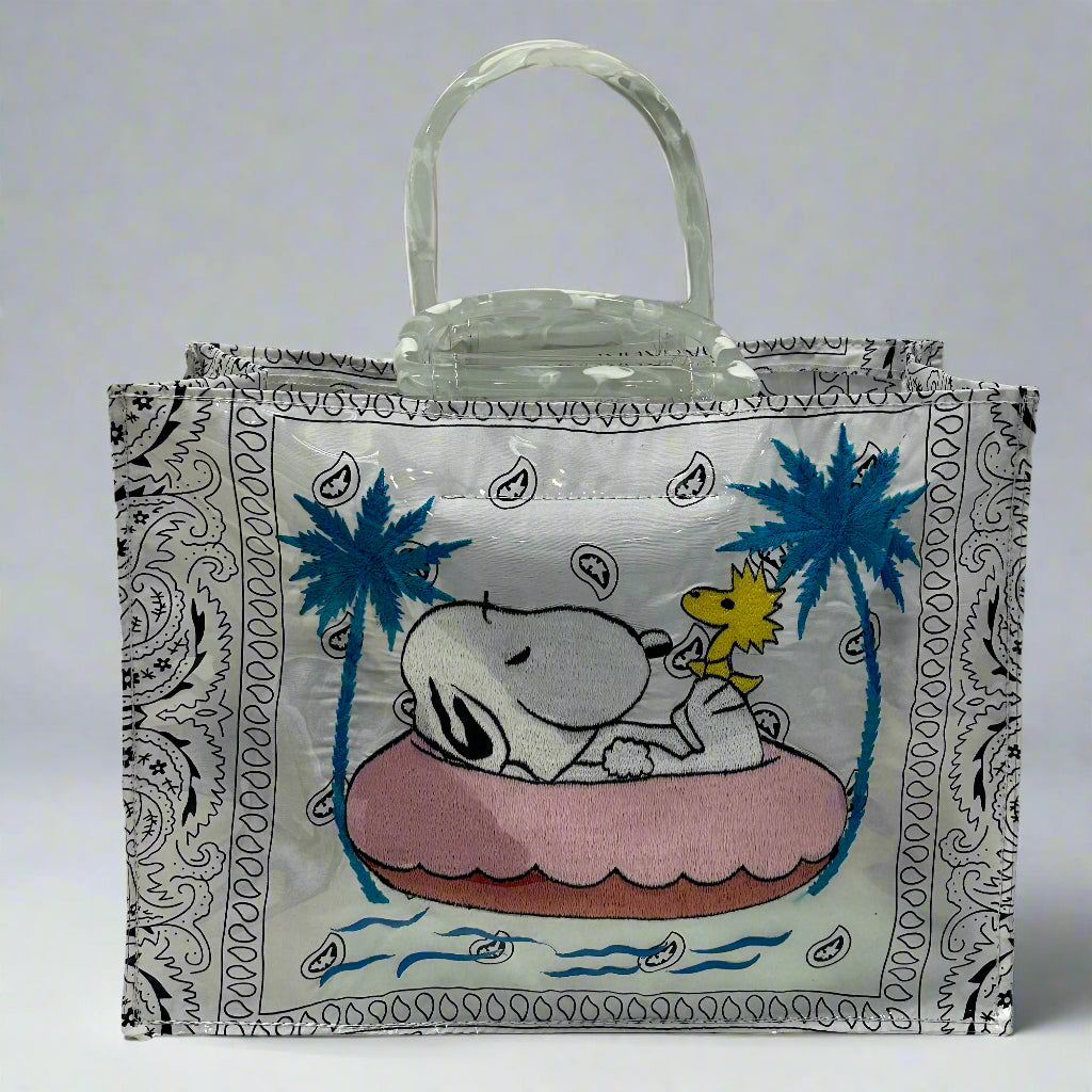 PVC SNOOPY BEACH BAGS WHITE