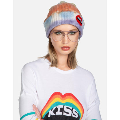KISS LIP TIE DYE CASHMERE BEANIE