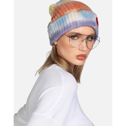 KISS LIP TIE DYE CASHMERE BEANIE