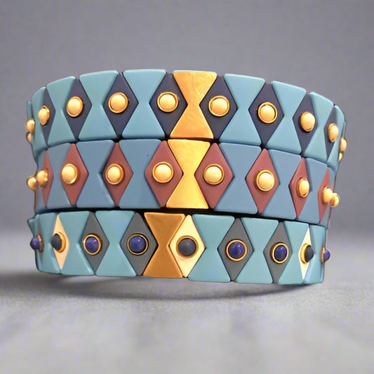 BLUE RUBBER EVIL EYE BRACELET