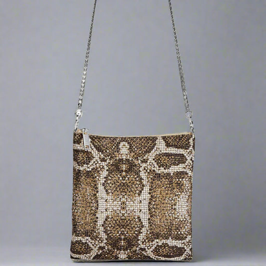 CONVERTIBLE CROSSBODY BAG BROWN PEARL