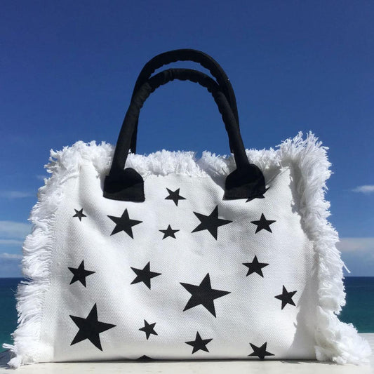 BLACK STAR FRINGE BAG