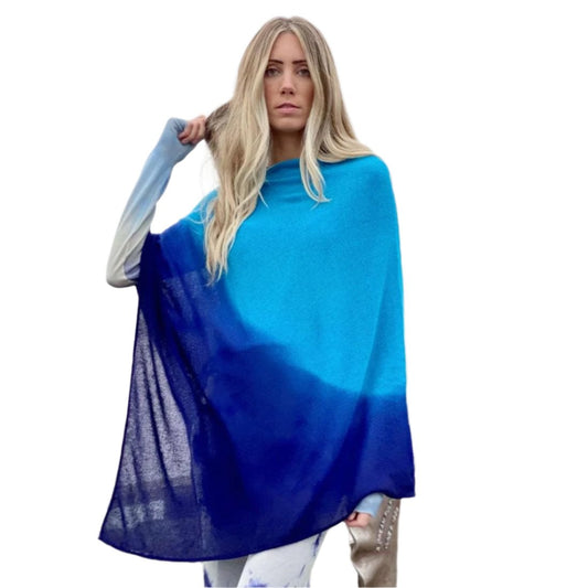 OMBRE DYE CASHMERE PONCHO