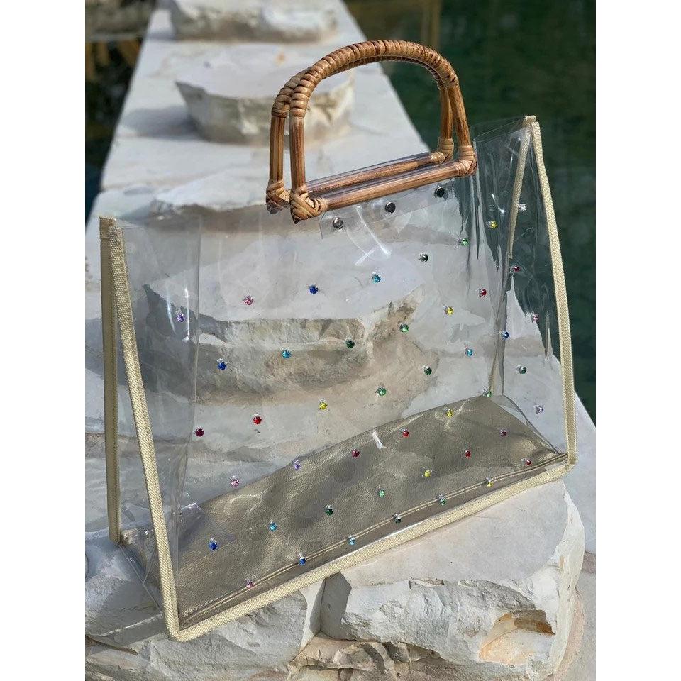 RAINBOW CRYSTALS CLEAR TOTE