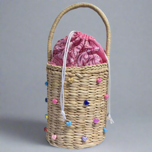 BANDANA HEARTS BUCKET BAG