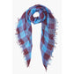 INDIGO GINGHAM CASHMERE AND SILK SCARF
