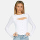 MANOLO TOP WITH SNAPS WHITE