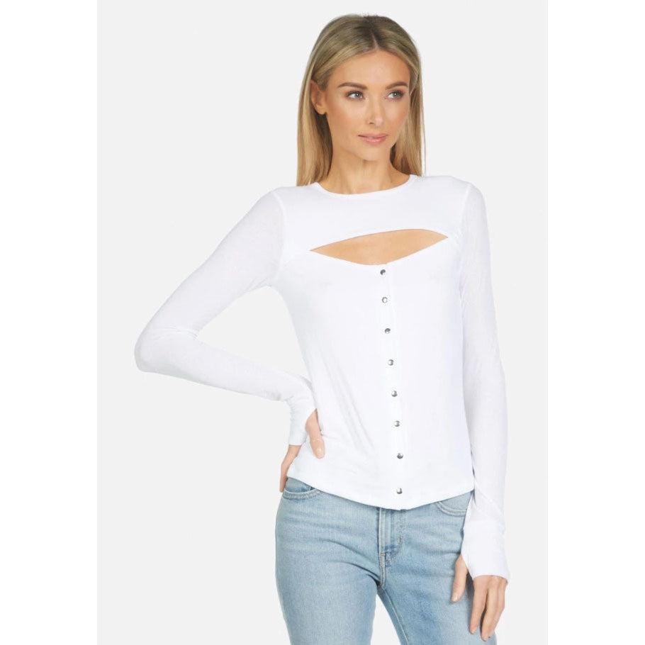 MANOLO TOP WITH SNAPS WHITE