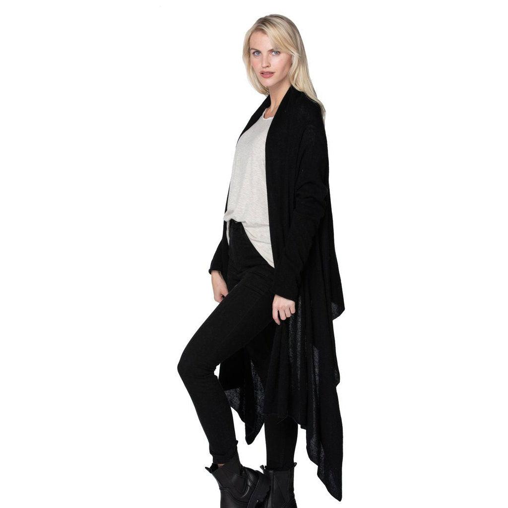 CASHMERE FOUR WAY WRAP IN BLACK