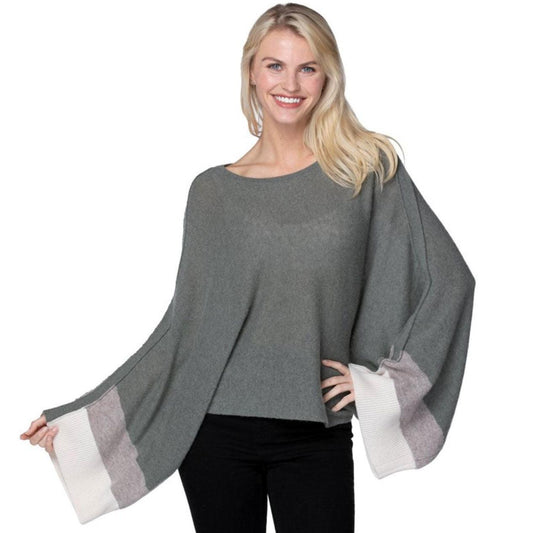 CASHMERE COLOR BLOCK OVERSIZED PULLOVER