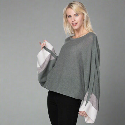 CASHMERE COLOR BLOCK OVERSIZED PULLOVER