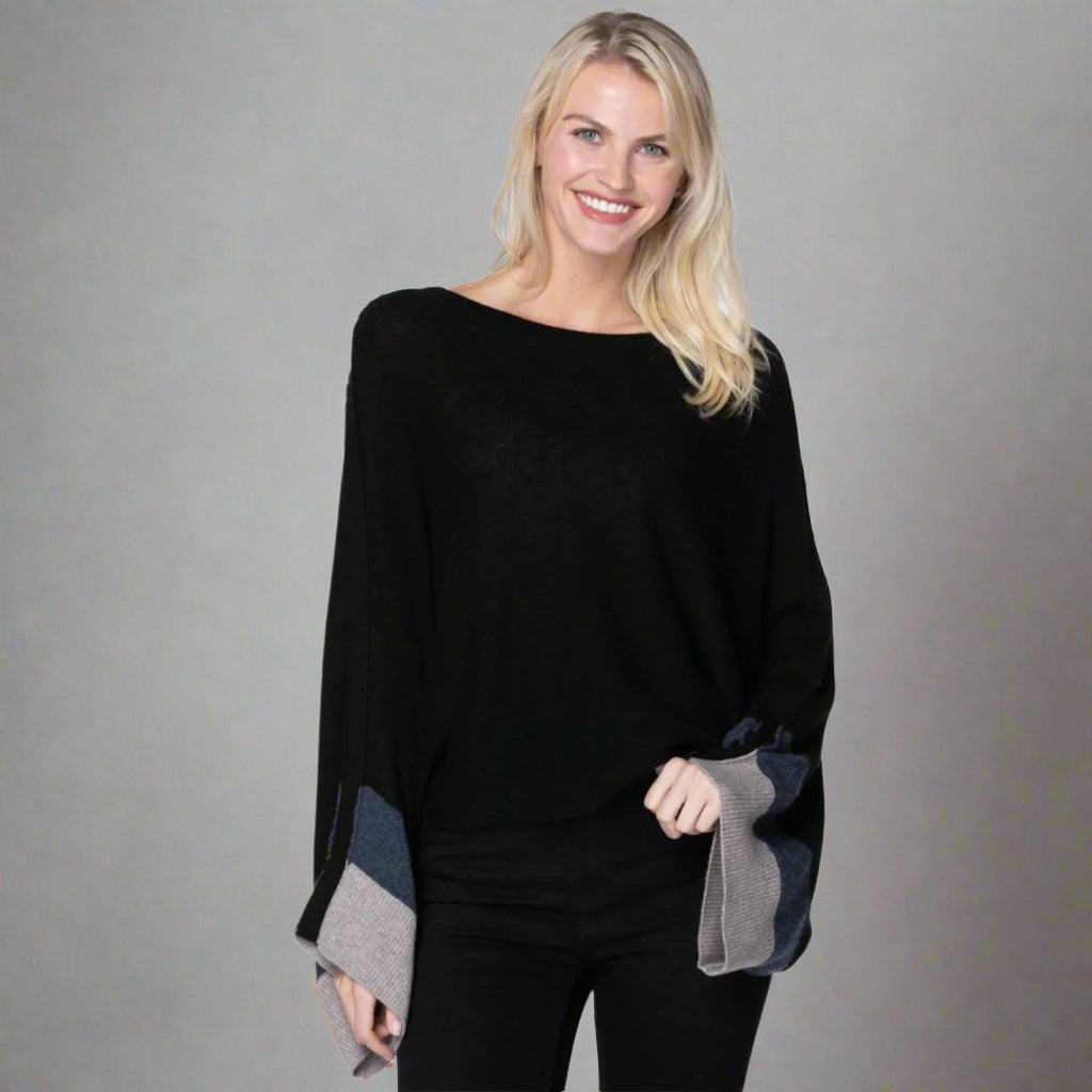 CASHMERE BLACK OVERSIZED PULLOVER