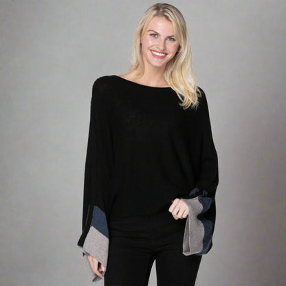 CASHMERE BLACK OVERSIZED PULLOVER