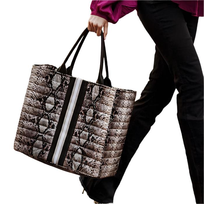 THE PARISIAN PYTHON PRINT TOTE