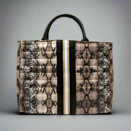 THE PARISIAN PYTHON PRINT TOTE