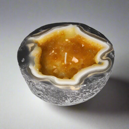 CRYSTAL GEODE CITRINE CANDLE
