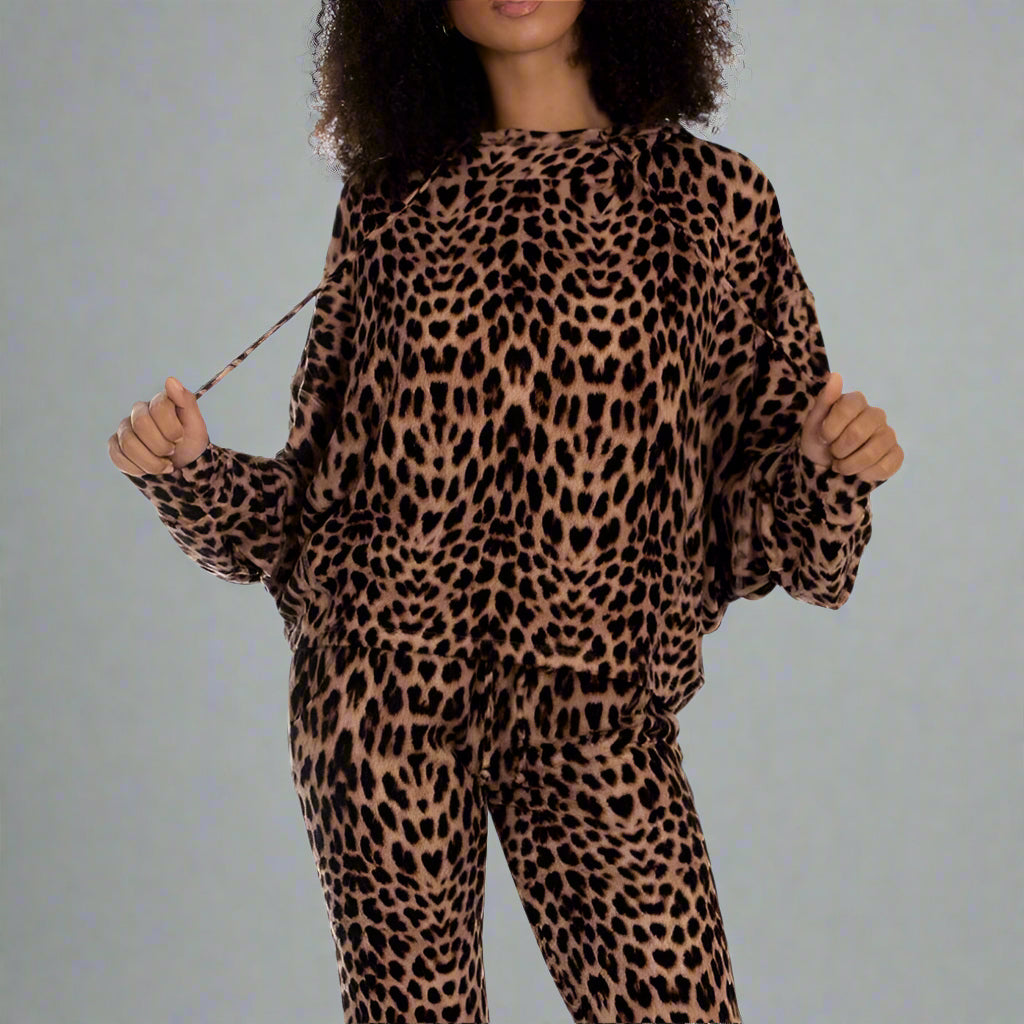 CHEETAH HOODIE LOUNGE SET