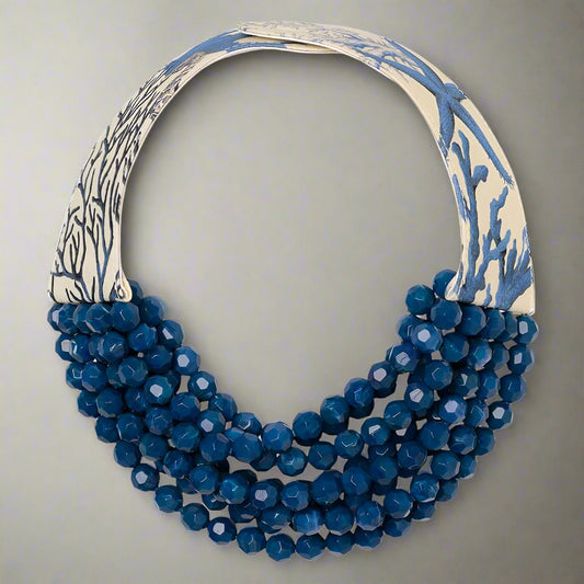 BELLA FLORAL PRINT RESIN NECKLACE