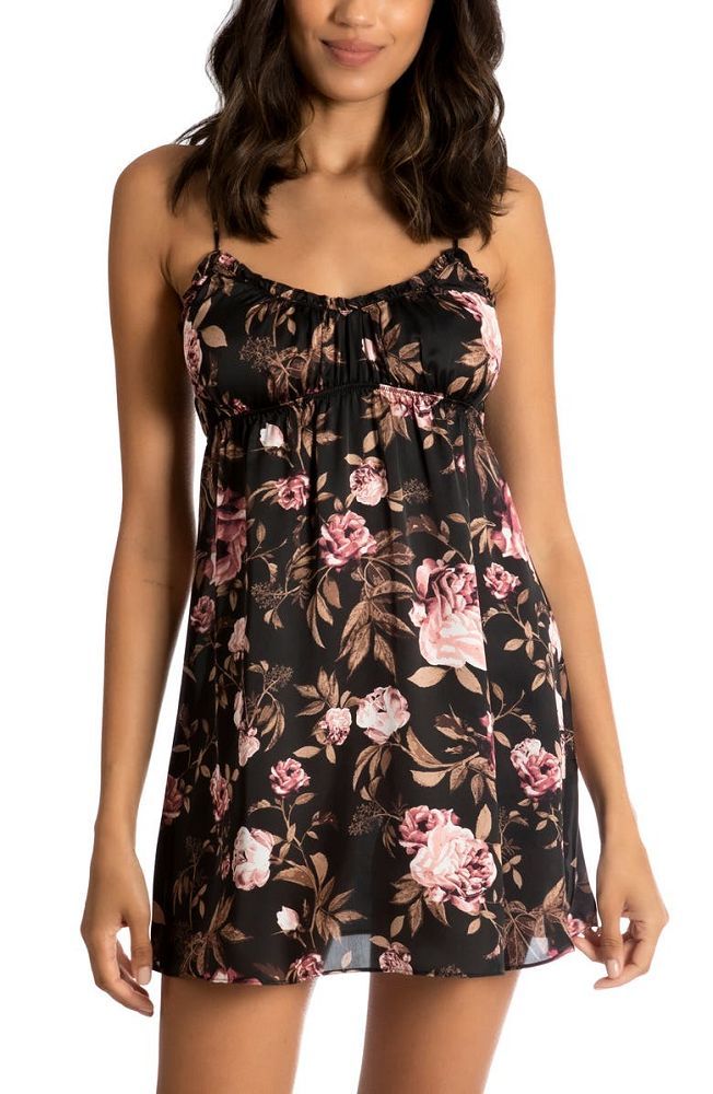 BLACK FLORAL CHEMISE
