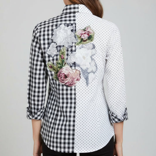 SPLIT SHIRT FLORAL BACK