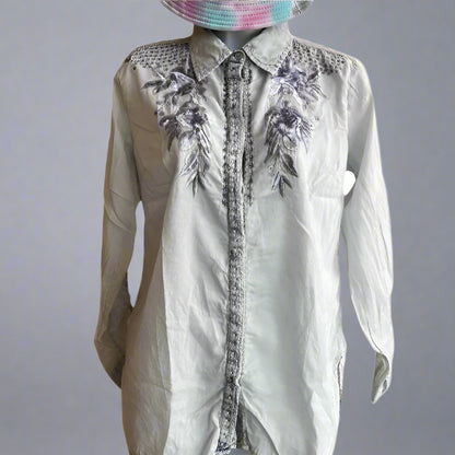 BLUE VINTAGE EMBROIDERED SHIRT