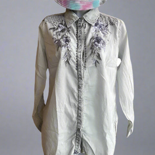 BLUE VINTAGE EMBROIDERED SHIRT