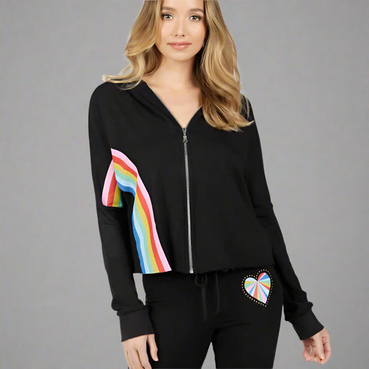 AMINA STRIPE PEACE HOODIE