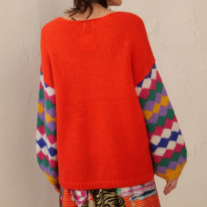Noa Black/Orange Knitted Sweater
