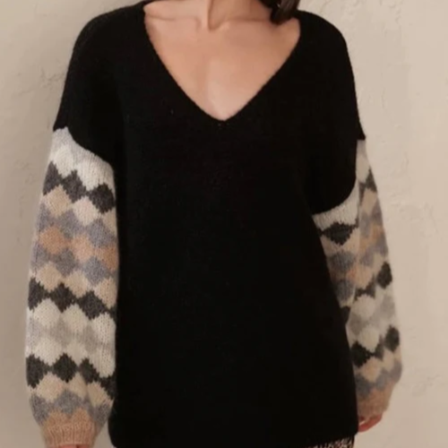 Noa Black/Orange Knitted Sweater