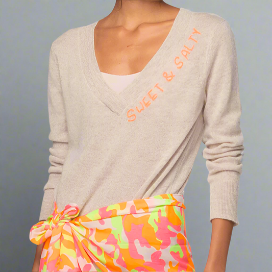 CASHMERE SWEET&SALTY V-NECK SWEATER