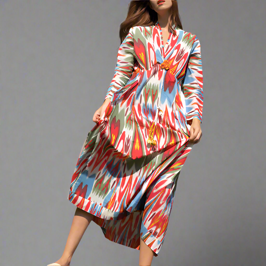 NORA PURPLE/RED TASSEL DRESS