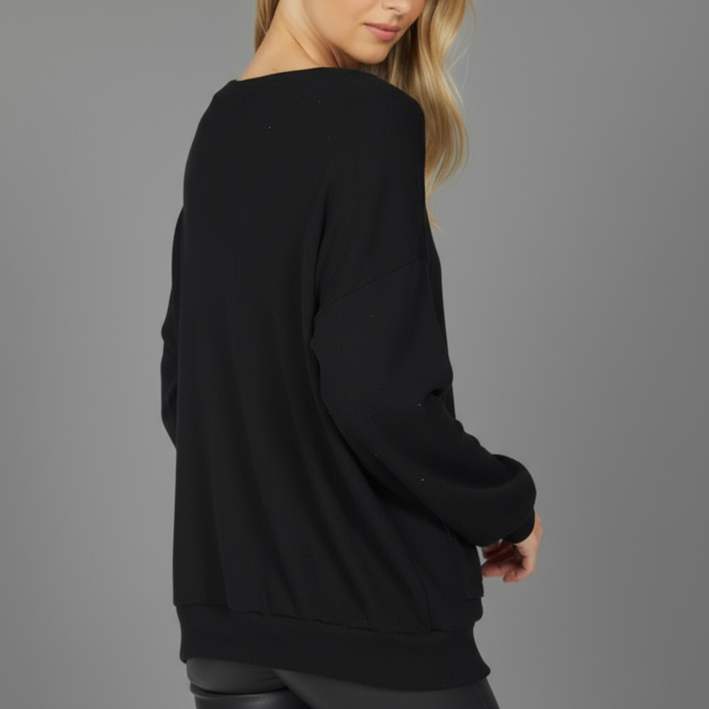 QUIMBY CRYSTAL BUTTON OVERSIZED CARDIGAN