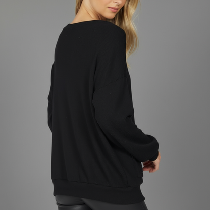 QUIMBY CRYSTAL BUTTON OVERSIZED CARDIGAN