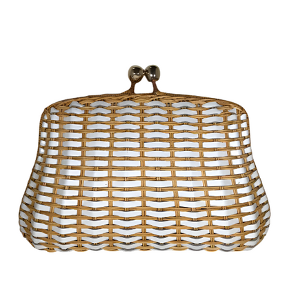 BLAIR WOVEN WICKER CLUTCH