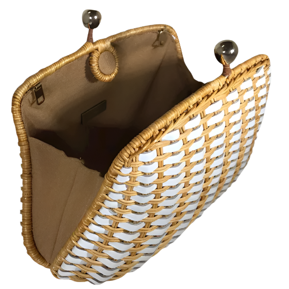 BLAIR WOVEN WICKER CLUTCH