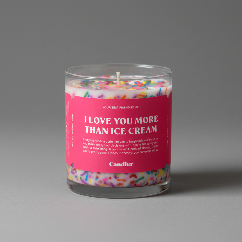 I LOVE YOU MORE THAN ICE CREAM CANDLE