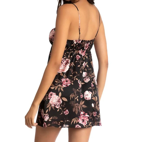 BLACK FLORAL CHEMISE