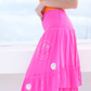 PINK RUCHED DRESS/SKIRT W/SILVER GLITTER