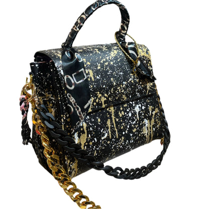 VICKY BLACK METALLIC SPLAT / IVORY METALLIC SPLAT
