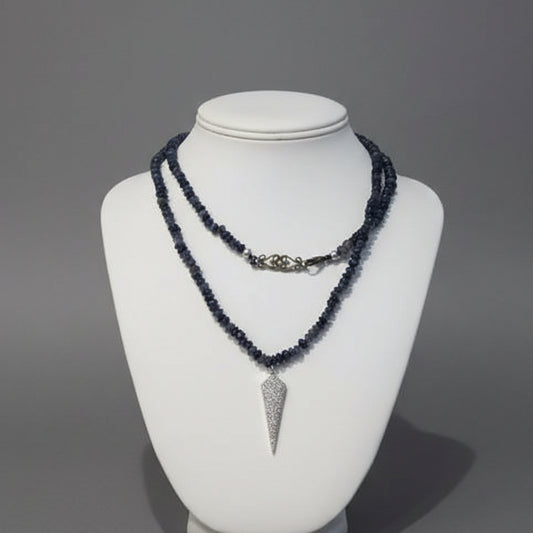 BLUE LABRADORITE ARROW NECKLACE
