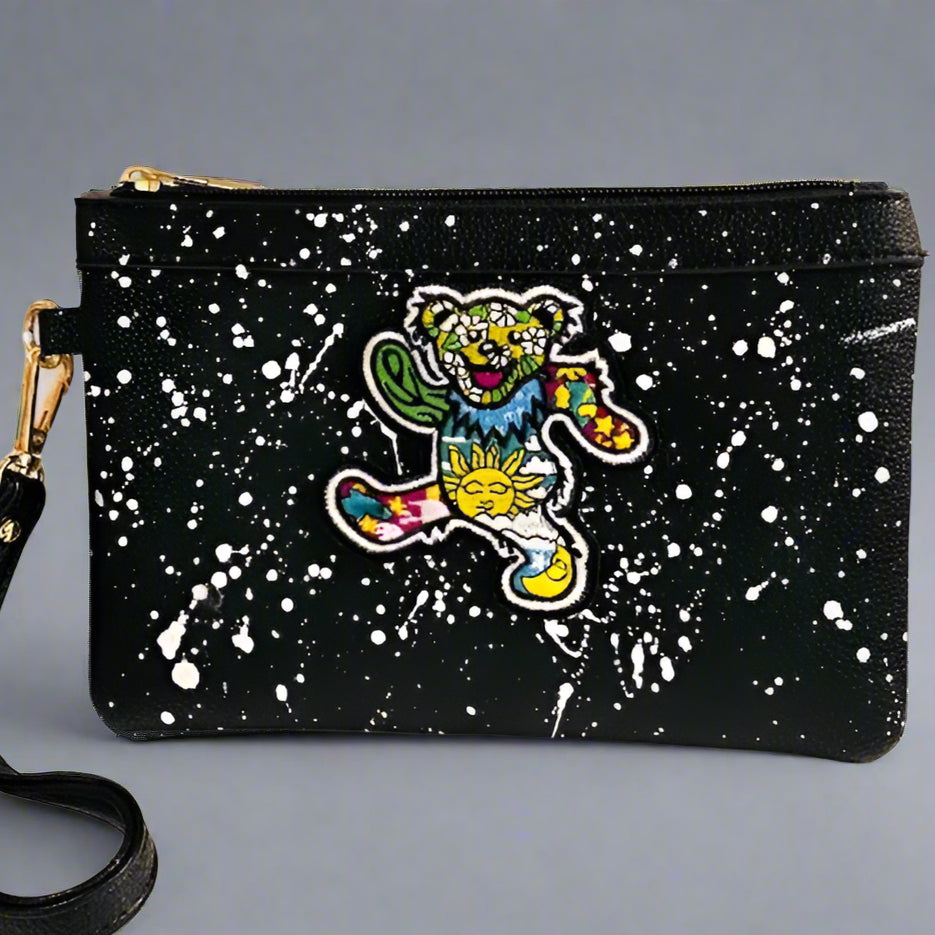 BLACK SAILOR POUCH WITH DANCING BEAR
