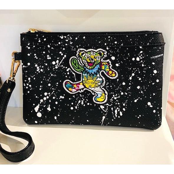 BLACK SAILOR POUCH WITH DANCING BEAR